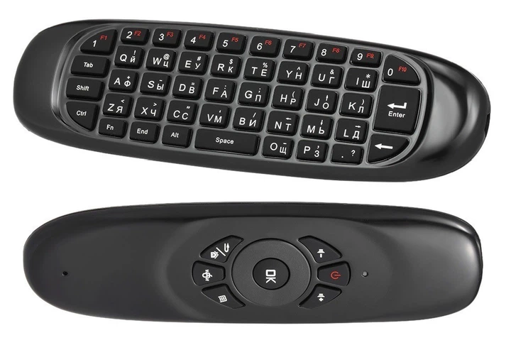 Аэро мышь пульт с клавиатурой Air Mouse Smart TV C120 Гироскоп Черный (4710lmn/yop) - Фото 1 Аэро мышь пульт с клавиатурой Air Mouse Smart TV C120 Гироскоп Черный (4710lmn/yop) - изображение 1