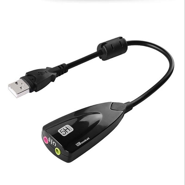 ВНЕШНЯЯ ЗВУКОВАЯ КАРТА 5HV2 (USB SOUND CARD) С РАЗЪЁМАМИ 3,5ММ - изображение 1