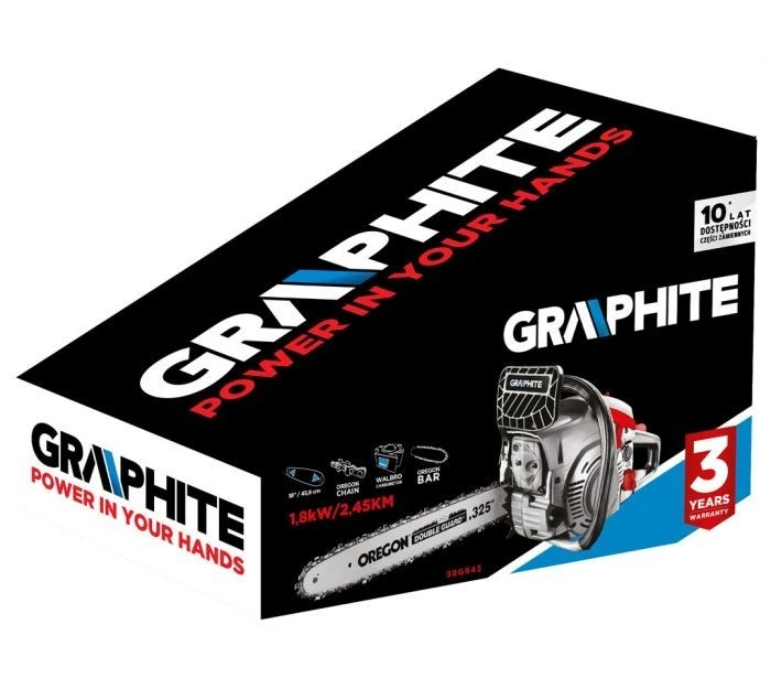 Ланцюгова бензопила Graphite 58G943 - Фото 2 Ланцюгова бензопила Graphite 58G943 - зображення 2