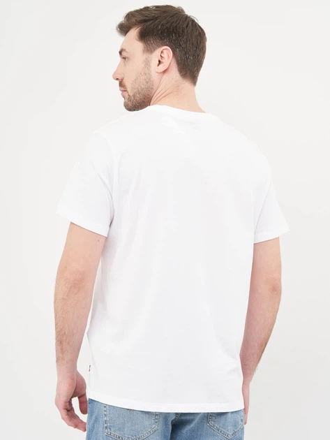 Футболка хлопковая длинная мужская Levi`s Standard Housemark Tee 17783-0140 XL Белая (5415211983571) - изображение 2