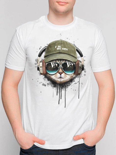 Футболка хлопковая длинная мужская One Day RZ1000085 M/46-48 Белая ...