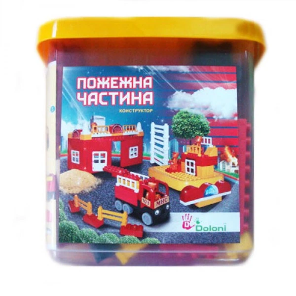 Конструктор "Пожежна частина" 96 деталей 013888/02 в пластиковом боксі - Фото 1 Конструктор "Пожежна частина" 96 деталей 013888/02 в пластиковом боксі - зображення 1