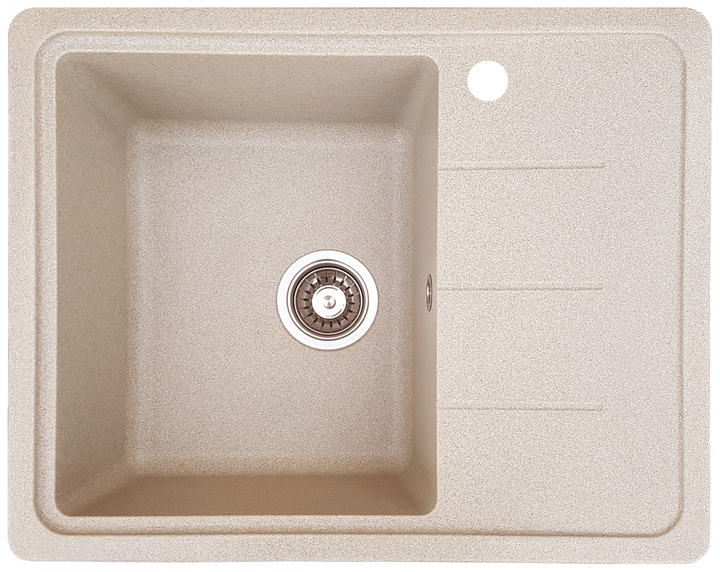 Гранітна кухонна мийка Everest 28R 620x500x210мм Бежева - зображення 1