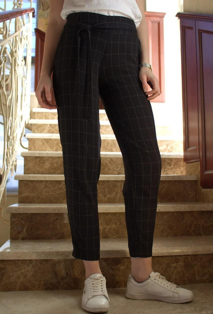 Брюки Classic Fashion летние в клетку на резинке черные 50 XL от ...