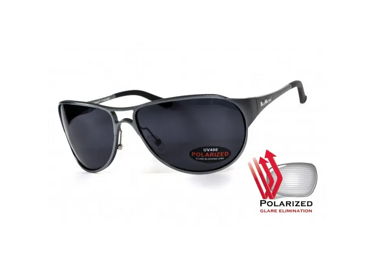 Темные очки с поляризацией BluWater Alumination 3 (gray) (gun metal) Polarized (4АЛЮМ3-Г20П) - изображение 1