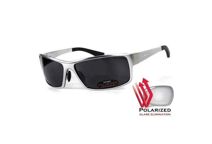 Темные очки с поляризацией BluWater Alumination 1 (gray) (silver metal) Polarized (4АЛЮМ1-С20П) - зображення 1
