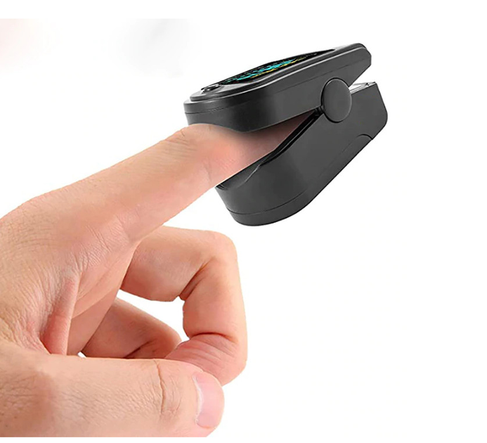 Пульсоксиметр на палец для измерения пульса и сатурации крови Pulse Oximeter LK 87 Black с батарейками - изображение 2