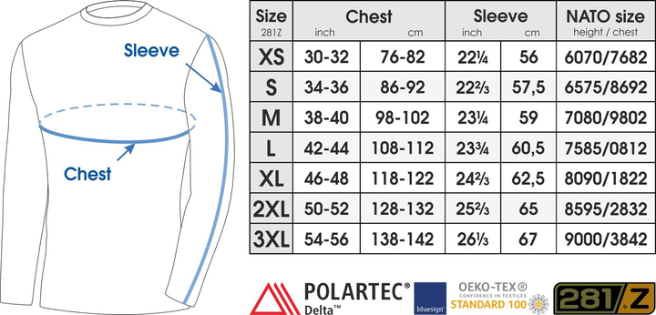 Лонгслив тактический мужской 281z Polartec Delta Graphite 3XL - изображение 2