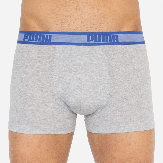 Набір трусів-боксерів чоловічих бавовняних Puma Worldhood Stripe Trunk 2P 501004001010 2 шт XL Синій з білим, сірим і чорним (8718824805474) - Фото 2 Набір трусів-боксерів чоловічих бавовняних Puma Worldhood Stripe Trunk 2P 501004001010 2 шт XL Синій з білим, сірим і чорним (8718824805474) - зображення 2