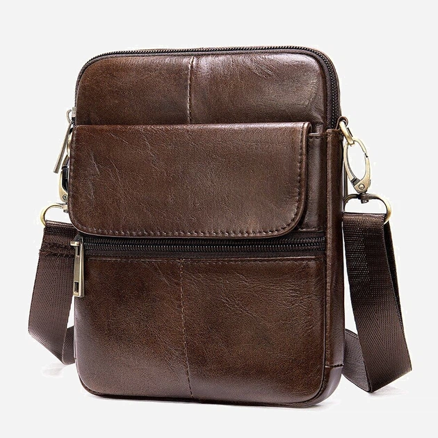 Мужская сумка кожаная Vintage 14990 Коричневая - Фото 3 Мужская сумка кожаная Vintage 14990 Коричневая - изображение 3