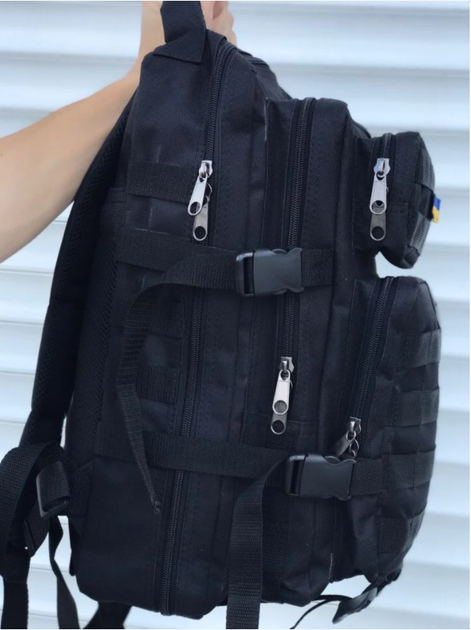 Тактический военный походный рюкзак Oxford 600D 35л Украина Black (1038ch) - изображение 2