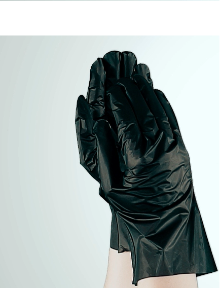 Перчатки одноразовые нестерильные, неопудренные TPE Unex Medical Products размер M 200 шт. — 100 пар Чорные (77-50-1) - изображение 2