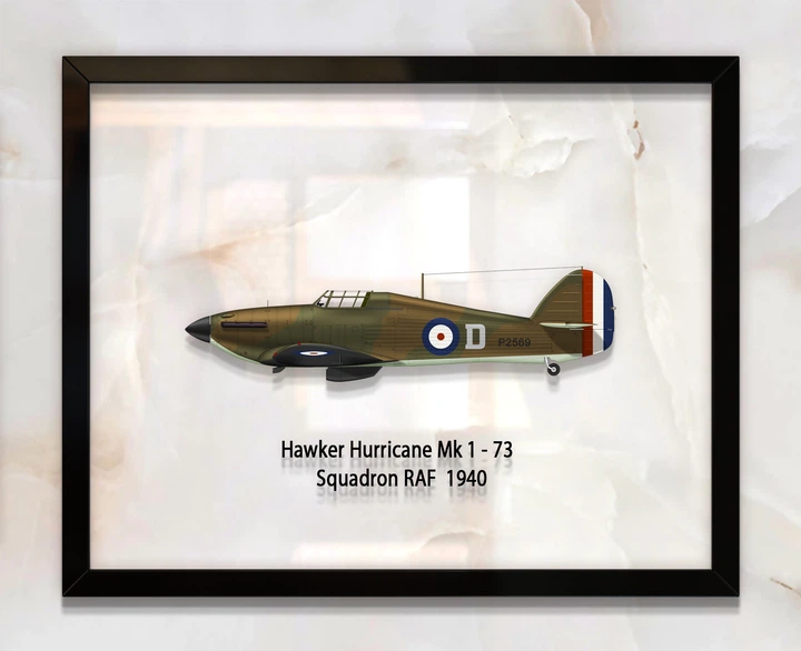 Принт на стекле Artel «Истребитель Hawker Hurricane Mk 1 73 Эскадрилья 1940 год» 61 x 46см - Фото 1 Принт на стекле Artel «Истребитель Hawker Hurricane Mk 1 73 Эскадрилья 1940 год» 61 x 46см - изображение 1