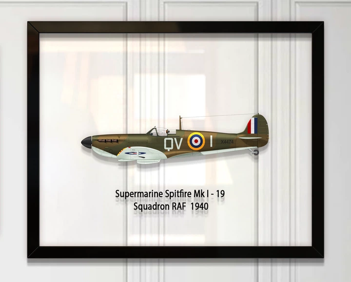 Принт на стекле Artel «Самолет Supermarine Spitfire Mk. I 19 Эскадрилья 1940 год» 18 x 13см - Фото 1 Принт на стекле Artel «Самолет Supermarine Spitfire Mk. I 19 Эскадрилья 1940 год» 18 x 13см - изображение 1