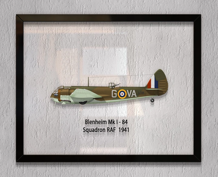 Принт на стекле Artel «Самолет Bristol Blenheim Mk 1 84 Эскадрилья 1941 год» 36 x 28см - Фото 1 Принт на стекле Artel «Самолет Bristol Blenheim Mk 1 84 Эскадрилья 1941 год» 36 x 28см - изображение 1