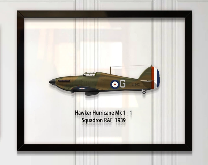 Принт на стекле Artel «Истребитель Hawker Hurricane Mk 1 1 Эскадрилья 1939 год» 36 x 28см - Фото 1 Принт на стекле Artel «Истребитель Hawker Hurricane Mk 1 1 Эскадрилья 1939 год» 36 x 28см - изображение 1