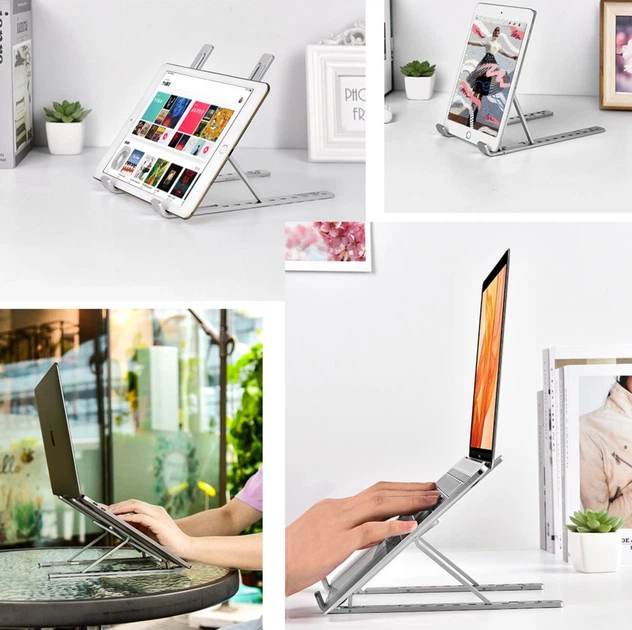 Подставка складная металлическая для ноутбуков и планшетов STR Aluminum Laptop Stand X7, до 15.6 дюймов, серая - Фото 10 Подставка складная металлическая для ноутбуков и планшетов STR Aluminum Laptop Stand X7, до 15.6 дюймов, серая - изображение 10