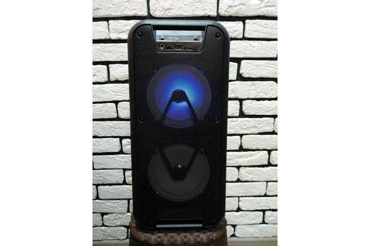 Беспроводная портативная аккумуляторная колонка Super Bass Spearker ESS-601 с микрофоном Bluetooth на 2 динамика Черная - изображение 9