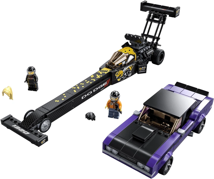 Zestaw klocków LEGO Speed Champions Mopar Dodge//SRT Top Fuel Dragster i 1970 Dodge Challenger T/A 627 elementów (76904) - obraz 2