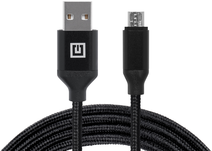 Кабель Real-El Premium USB A - Micro USB Fabric 2 м Black (EL123500048) - зображення 1
