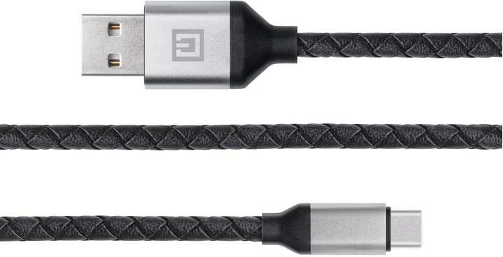 Кабель Real-El Premium USB A - Type C Leather 1 м Black-silver (EL123500049) - зображення 3