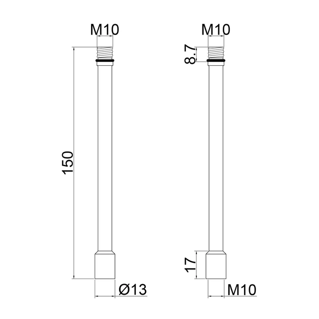 Удлинители для подвода воды к смесителю 15 см Lidz (CRM) 46 00 001 15 ...