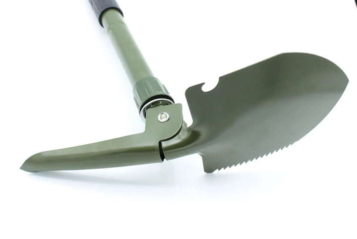 Лопата саперная складная Камуфляж H-139, Чехол, Зеленая (t073) - изображение 2