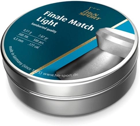 Кулі пневматичні H&N Finale Match Light. Кал — 4.49 мм Вага — 0.51 г 500 шт./пач. (14530265) - зображення 1