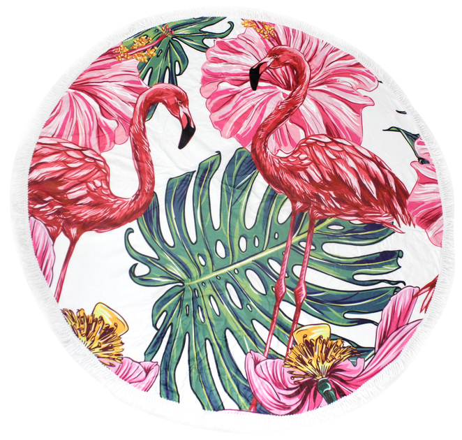 Акция на Пляжний рушник MirSon №5070 Summer Time Flaminge Coats 150x150 см от Rozetka
