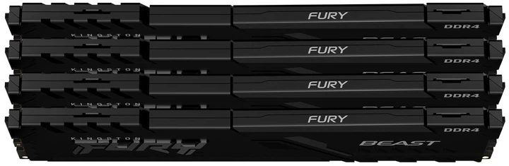 Pamięć Kingston Fury DDR4-3600 131072 MB PC4-28800 (Kit of 4x32768) Beast Black (KF436C18BBK4/128) - obraz 2