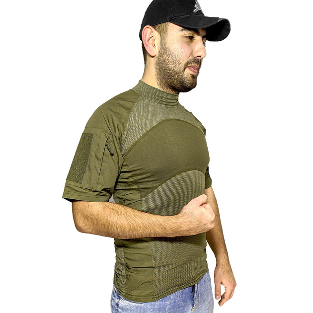 Тактическая футболка с коротким рукавом Lesko A424 Green L потоотводящая армейская камуфляжная (F_4253-12429) - изображение 1