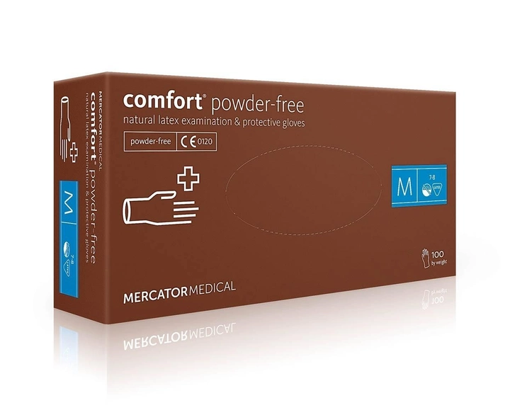 Перчатки латексные Comfort® Powder Free нестерильные неопудренные кремовые M (6736063) - изображение 1