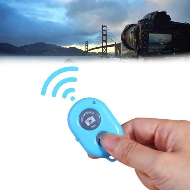 Bluetooth Кнопка для Selfie Remote Shutter Пульт Дистанційного Управління Камерою смартфона для iPhone і Android - Блакитний - зображення 4