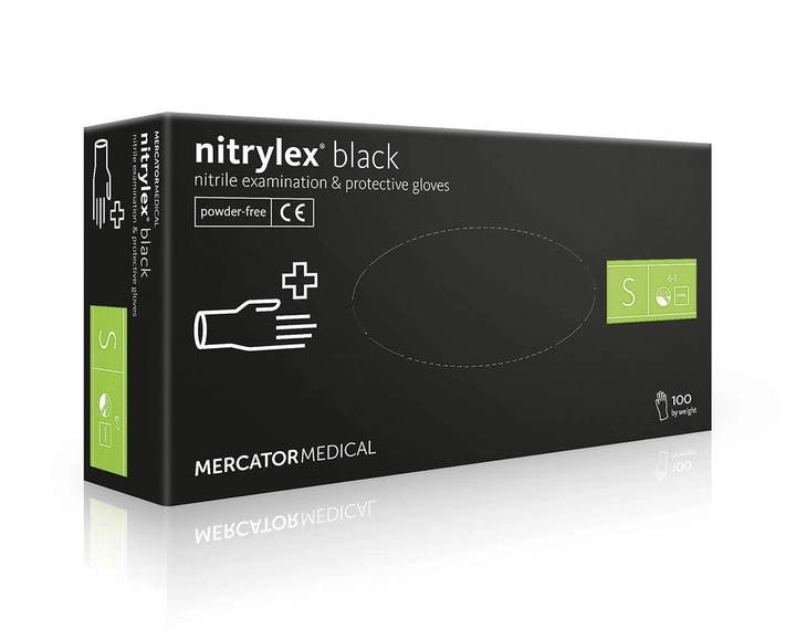 Рукавички нітрилові Nitrylex® Black нестерильні неприпудрені чорні S 10 уп по 100 шт/50 пар/уп (6736085) - зображення 2