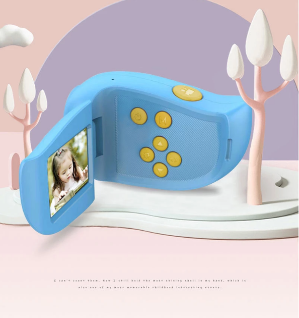 Дитячий фотоапарат відеокамера Kids Camera DV-A100 Пташка Блакитна - Фото 3 Дитячий фотоапарат відеокамера Kids Camera DV-A100 Пташка Блакитна - зображення 3