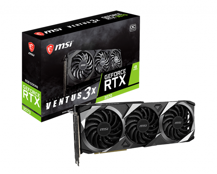 Відеокарта MSI GeForce RTX 3070 - (MSI RTX 3070 VENTUS 3X OC 8GB) - Фото 1 Відеокарта MSI GeForce RTX 3070 - (MSI RTX 3070 VENTUS 3X OC 8GB) - зображення 1