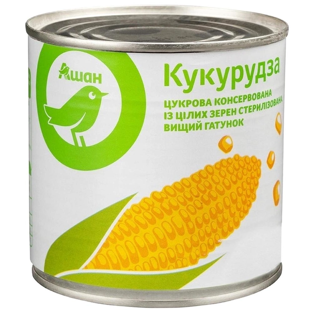 Кукуруза консервированная сахарная Auchan, 420 г - изображение 1