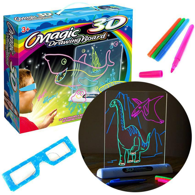 Электронная 3D доска для рисования Magic Drawing Board рисунки с ...
