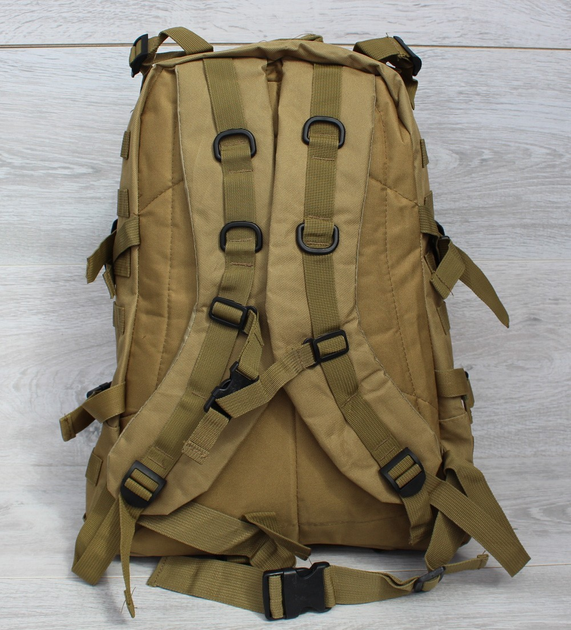 Рюкзак мужской тактический 50420 песочного цвета 48 см х 35 см х 17 см - изображение 2