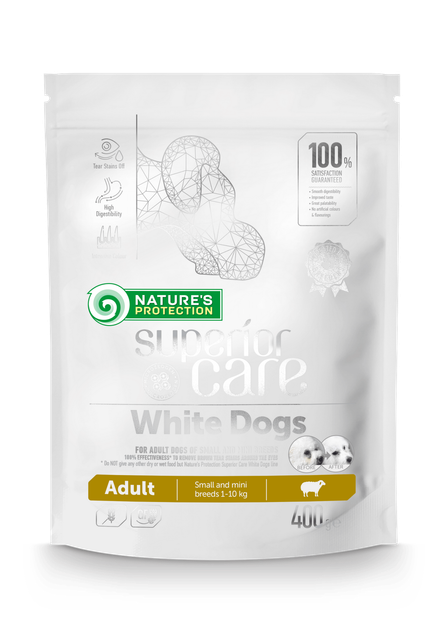 Корм для собак дрібних порід з білою шерстю Nature's Protection Superior Care White Dog Small And Mini Breeds Lamb 400 г - зображення 2