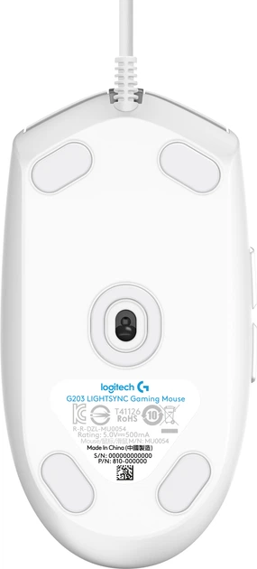 Mysz Logitech G203 Lightsync USB biała (910-005797) - obraz 4