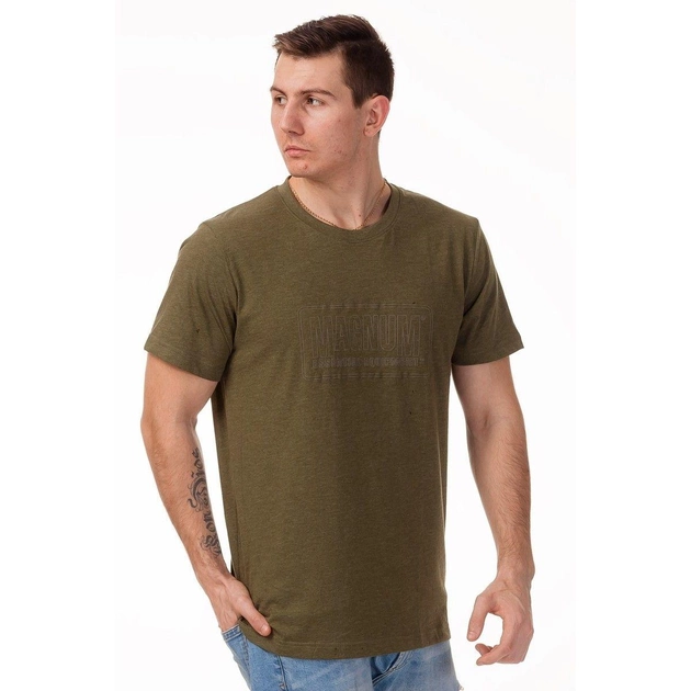 Футболка Magnum Essential T-Shirt OLIVE GREY MELANGE XL Зелений (MGETOGM) - зображення 1