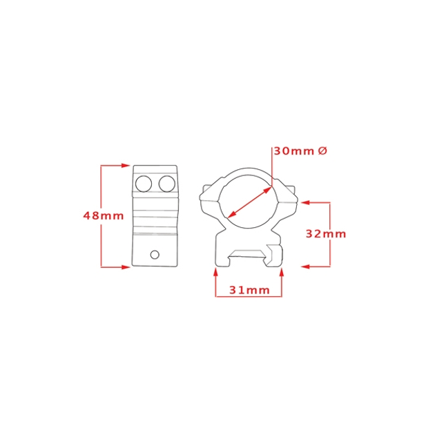 Кільця Hawke Matchmount 30mm/Weaver/Med (22116) (920808) (5054492221165) - зображення 2