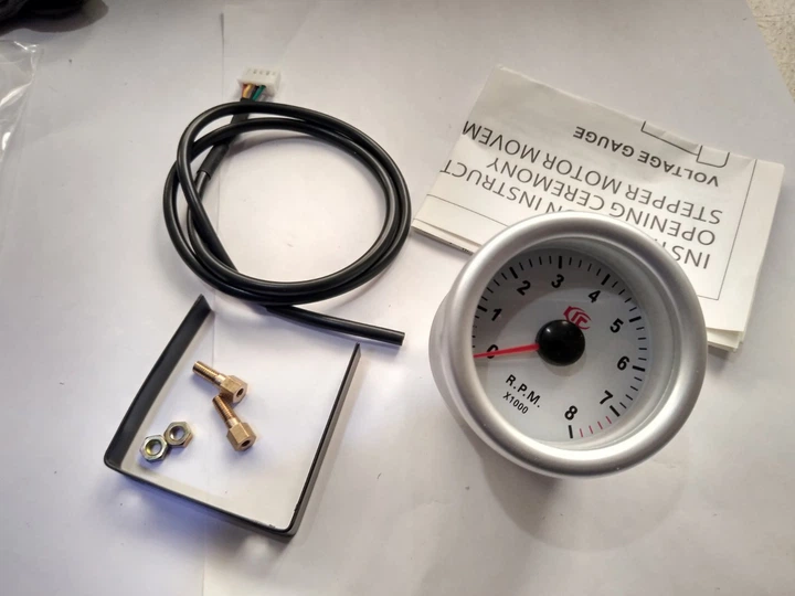 Покажчик тахометр стрілочний Ket Gauge 7705 LED діодний d52мм прилад датчик автомобільний M10668 - зображення 4