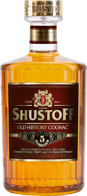 Коньяк Шустов Old History 5 лет выдержки 0.5 л 40% (4820000942607 ...