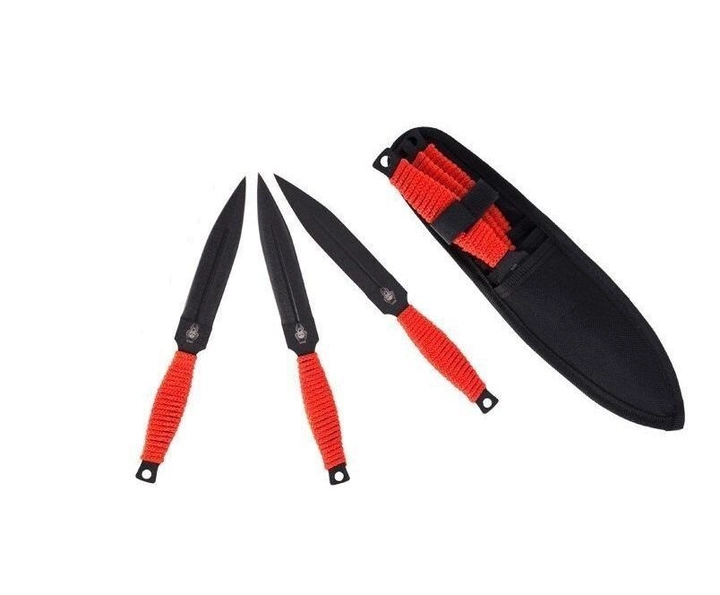 Метательные ножи набор 3 штуки в чехле K005 Красные - зображення 2