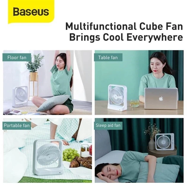 Вентилятор Baseus cube Shaking Fan 5400mAh, 15-45°, 700g - зображення 8