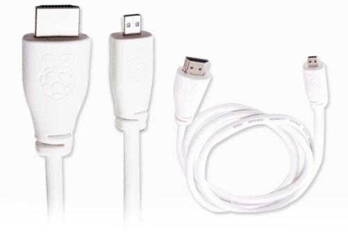 Кабель Micro HDMI-HDMI для Raspberry PI 4, белый, 1m - изображение 2