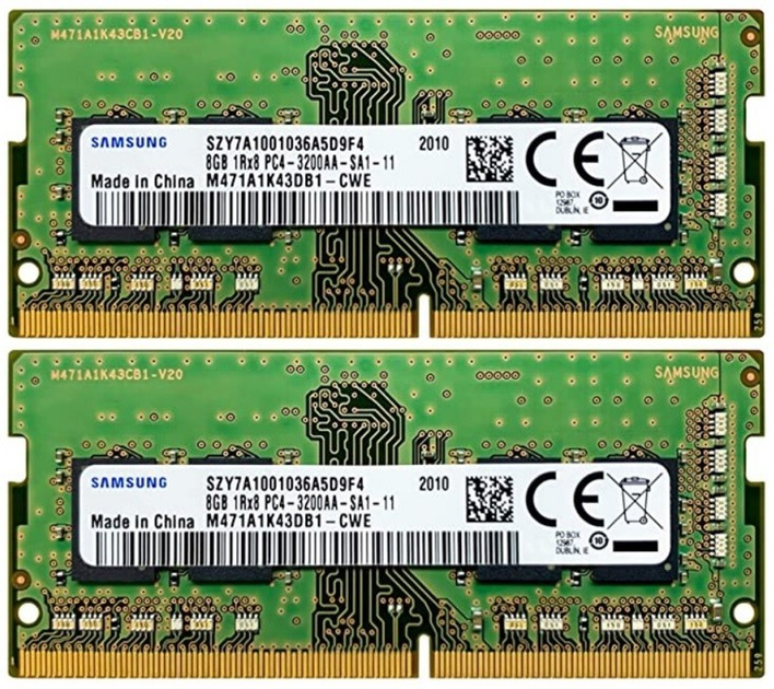 Оперативная память Samsung SODIMM DDR4 16Gb (2*8Gb) 3200MHz PC4-25600 ...