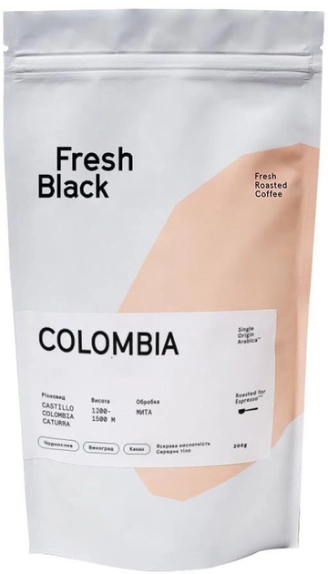 Акція на Кава в зернах Fresh Black Colombia 200 г від Rozetka